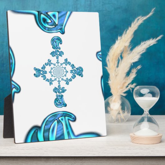 アクション シアン ティール アブストラクト グラフィティ アート プリント フォトプラーク (側面)