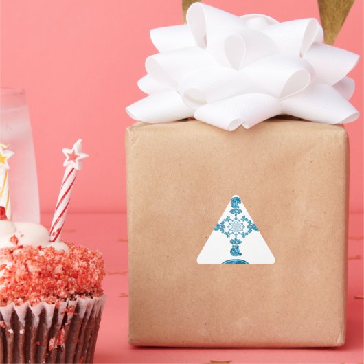 アクション シアン ティール アブストラクト グラフィティ アート プリント 三角形シール (パーティー)