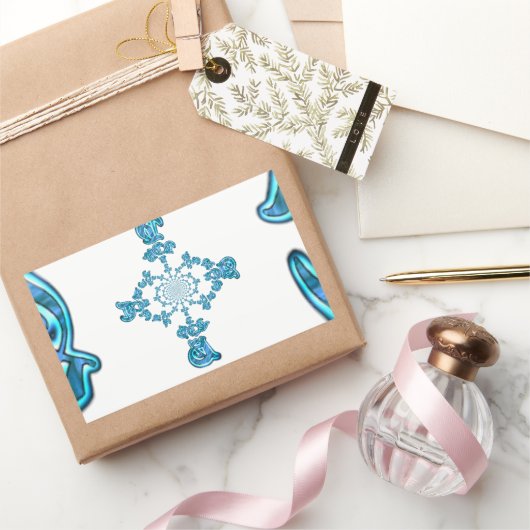 アクション シアン ティール アブストラクト グラフィティ アート プリント 長方形シール (ギフト)