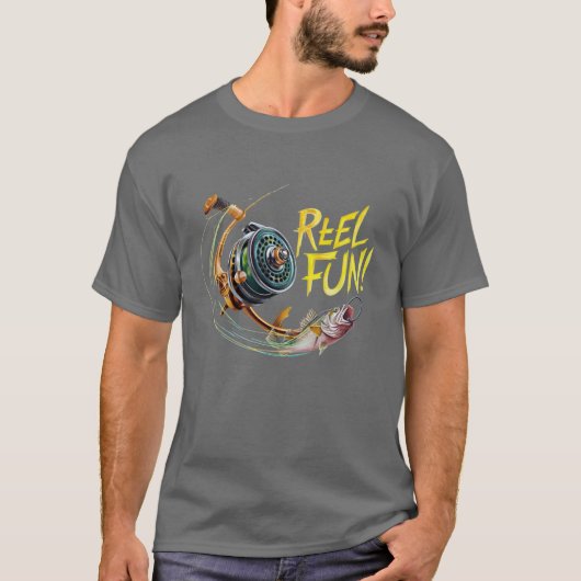 アクションTシャツで釣りの楽しさを Tシャツ (正面)