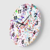 アクショ絵画ン(ばちゃばちゃ)跳ねる芸術 ラージ壁時計 (傾斜)