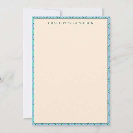 アクスタイリッシュアブルージオメト縁どリパーソナライズされた  ノートカード (正面)