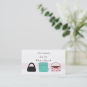 アクセサリーデザイナーハンドバッグビジネスカード 名刺 (スタンド正面)