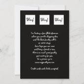 アクセサリーパーティー招待状 ブラック背景のジュエリー 招待状 (裏面)