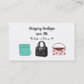 アクセサリーブティックハンドバッグビジネスカード 名刺 (正面)