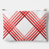 アクセサリーポーチ – 赤いストライプを斜めに交差 (裏面)