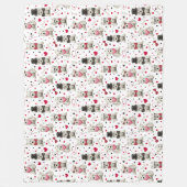 アクセサリー付き白いウェスティーお洒落 フリースブランケット (正面)