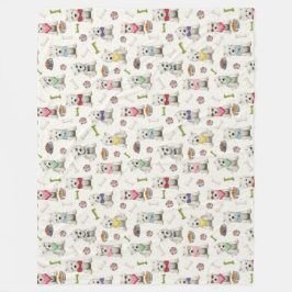 アクセサリー付き白お洒落西 フリースブランケット