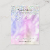 アクセサリー イヤリング 収納ケース ローズゴールド グリッター レインボー 名刺 (正面)