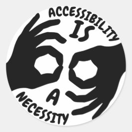 アクセシビリティは必須のインタープリタシンボル ラウンドシール