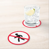 アクセス不可の歩行者の標識 |丸カスタムコースター ラウンドペーパーコースター (インサイチュ)