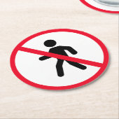 アクセス不可の歩行者の標識 |丸カスタムコースター ラウンドペーパーコースター (アングル)
