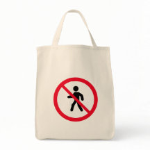 アクセス不可の歩行者の標識 |食料品トートバッグ