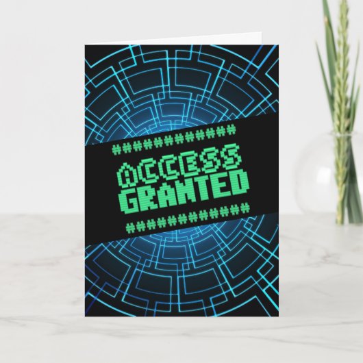 アクセス許可誕生日コンピュータカード カード (正面)