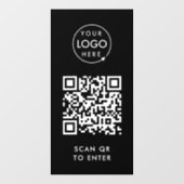 アクセス コントロール ドア ロック | QR コード 黒ロゴ ウィンドウサイン (シート)