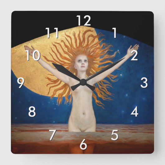 アクセリガレン – カレーラ – アドアストラ スクエア壁時計 (正面)