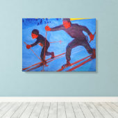 アクセリガレン – カレーラ – スキーヤー キャンバスプリント (インサイチュ (ウッドフロア))