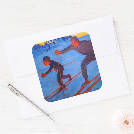 アクセリガレン – カレーラ – スキーヤー スクエアシール (封筒)