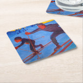 アクセリガレン – カレーラ – スキーヤー スクエアペーパーコースター (アングル)