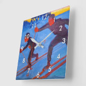 アクセリガレン – カレーラ – スキーヤー スクエア壁時計 (傾斜)