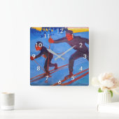 アクセリガレン – カレーラ – スキーヤー スクエア壁時計 (ホーム)