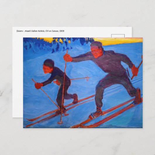 アクセリガレン – カレーラ – スキーヤー ポストカード (正面/裏面)