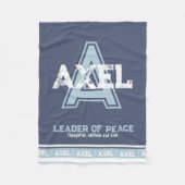 アクセルの名前はスポーツのモノグラムブルー白を意味する フリースブランケット (正面)