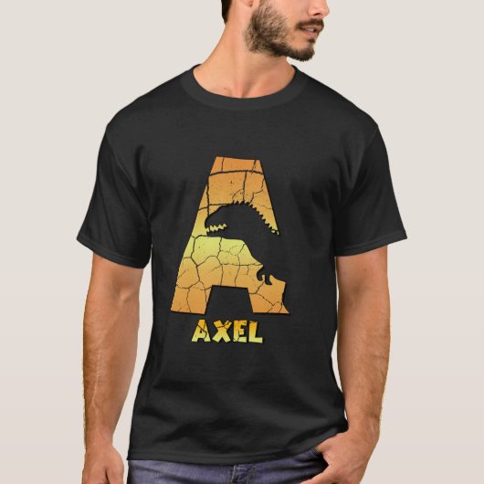 アクセルパーソナライズされた男の子の恐竜かわいカスタムい子供n tシャツ (正面)