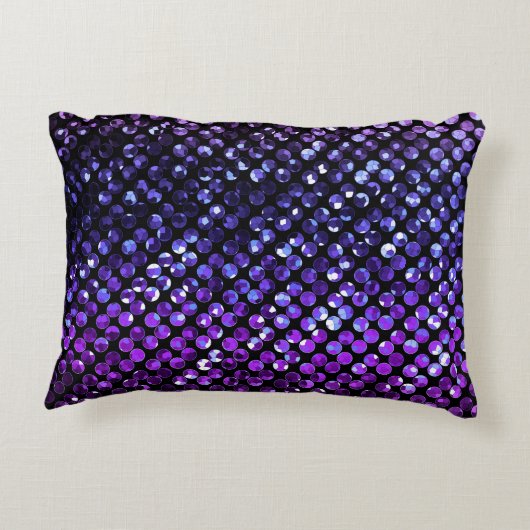 アクセントの枕紫色の水晶きらきら光るなStrass アクセントクッション (裏面)
