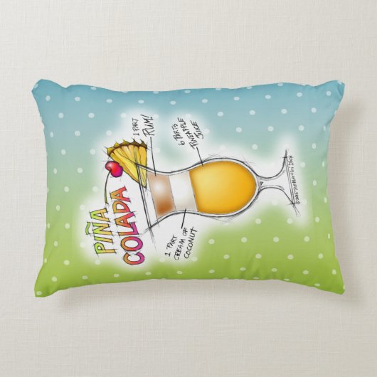 アクセントの枕- PINA COLADAのレシピのカクテルの芸術 アクセントクッション (正面)