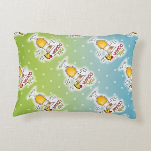 アクセントの枕- PINA COLADAのレシピのカクテルの芸術 アクセントクッション (裏面)