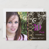 アクセントの色をカスタマイズ、2010目盛パーティー 招待状 (正面)