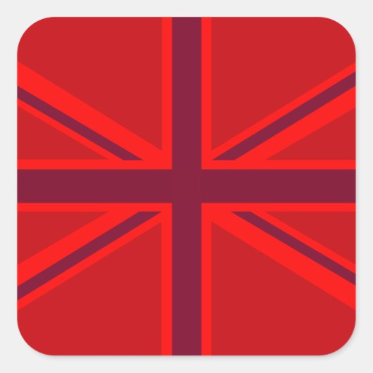 アクセントの英国国旗の赤いデザイン スクエアシール (正面)