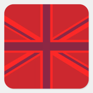アクセントの英国国旗の赤いデザイン スクエアシール