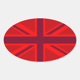 アクセントの英国国旗の赤いデザイン 楕円形シール