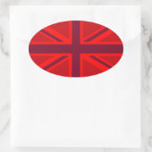 アクセントの英国国旗の赤いデザイン 楕円形シール (バッグ)