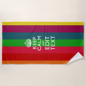 アクセントの虹の平静そしてあなたの文字を保って下さい ビーチタオル (正面)