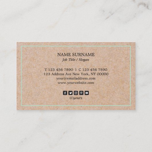 アクセントのPrintedKraftのモダンで真新しいアポイントメント 名刺 (裏面)