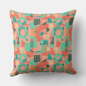 アクセントはっきりした付き幾何学的な形状ミントアクア2 クッション (裏面)