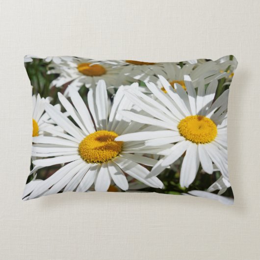 アクセントは花カスタムな白いデイジーの花を置きます アクセントクッション (裏面)