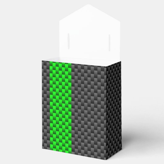 アクセントグリーンカーボンファイバースタイルレーシングストライプ フェイバーボックス (オープン)