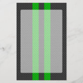 アクセントグリーンカーボンファイバースタイルレーシングストライプ 便箋 (正面)