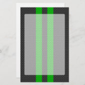 アクセントグリーンカーボンファイバースタイルレーシングストライプ 便箋 (正面/裏面)