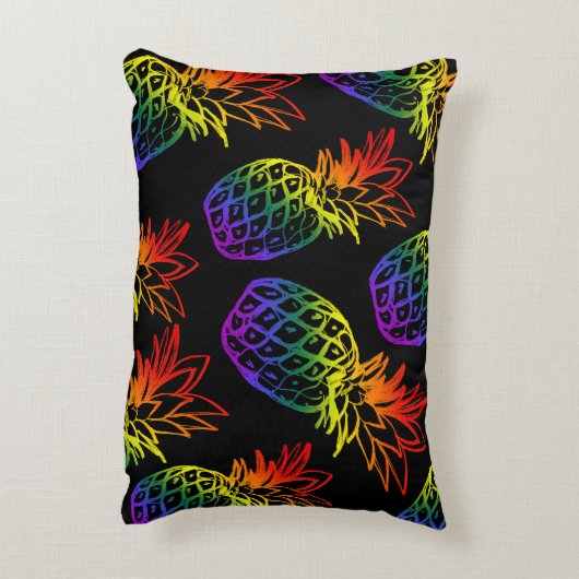 アクセントピローは虹のパイナップル鮮やかを備えている アクセントクッション (裏面(縦))