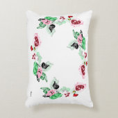 アクセントピロー：つる植物付きバラ アクセントクッション (正面(垂直))