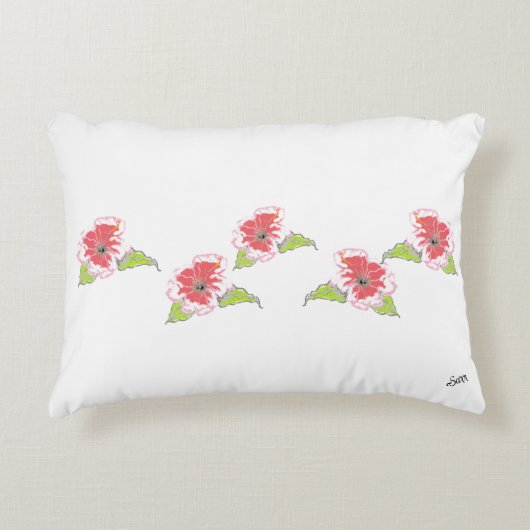 アクセントピロー : エキゾチックな花 (正面)