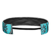 アクセント丸背景フラワーズブラックティール(緑がかった色) アスレチックヘッドバンド (裏面)
