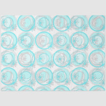 アクセント丸背景フラワーターコイズ白