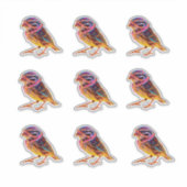 アクセント付きネオン白熱［赤熱］光を放つスパロー シール (正面)