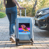 アクセント付きネオン白熱［赤熱］光を放つスパロー シール (スーツケースインサイチュ)